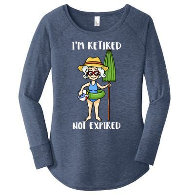 Im Retired Not Expired Retired Grandma Beach Vacation Gift Women's Perfect Tri Tunic Long Sleeve Shirt