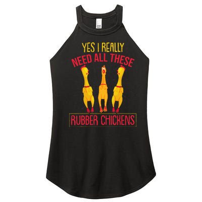 I Really Need All These Rubber Chickens Women’s Perfect Tri Rocker Tank