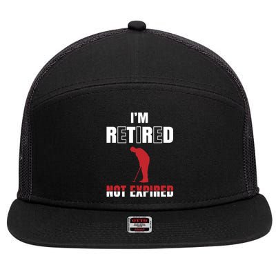 I'm Retired Not Expired 7 Panel Mesh Trucker Snapback Hat