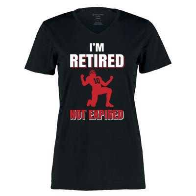 I'm Retired Not Expired Women's Momentum V-Neck T-Shirt