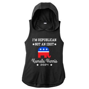 IM Republican Not An Idiot Kamala Harris 2024 Ladies PosiCharge Tri-Blend Wicking Draft Hoodie Tank