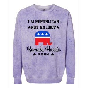 IM Republican Not An Idiot Kamala Harris 2024 Colorblast Crewneck Sweatshirt