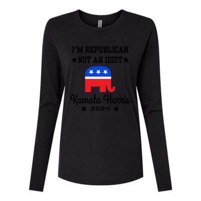 IM Republican Not An Idiot Kamala Harris 2024 Womens Cotton Relaxed Long Sleeve T-Shirt