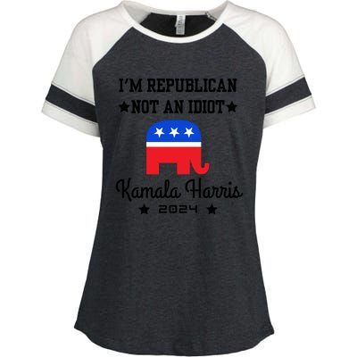 IM Republican Not An Idiot Kamala Harris 2024 Enza Ladies Jersey Colorblock Tee