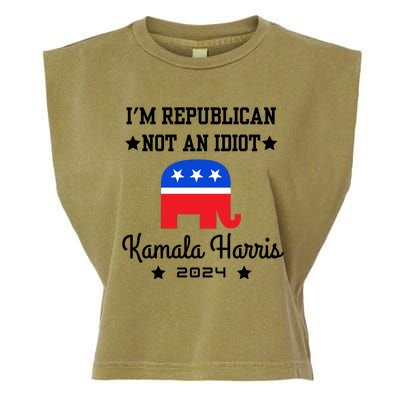 IM Republican Not An Idiot Kamala Harris 2024 Garment-Dyed Women's Muscle Tee