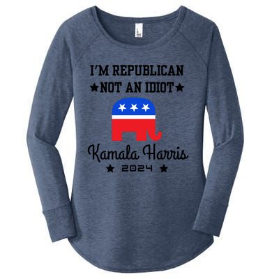 IM Republican Not An Idiot Kamala Harris 2024 Women's Perfect Tri Tunic Long Sleeve Shirt