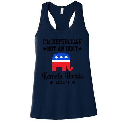 IM Republican Not An Idiot Kamala Harris 2024 Women's Racerback Tank