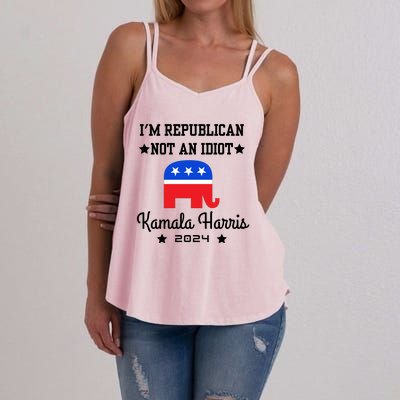 IM Republican Not An Idiot Kamala Harris 2024 Women's Strappy Tank