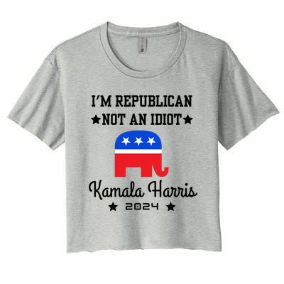 IM Republican Not An Idiot Kamala Harris 2024 Women's Crop Top Tee