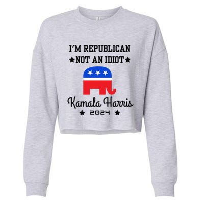 IM Republican Not An Idiot Kamala Harris 2024 Cropped Pullover Crew