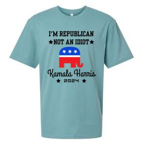 IM Republican Not An Idiot Kamala Harris 2024 Sueded Cloud Jersey T-Shirt