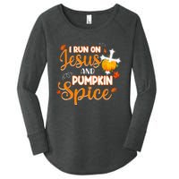 I Run On Jesus And Pumpkin Spice Christian Thanksgiving Women's Perfect Tri Tunic Long Sleeve Shirt