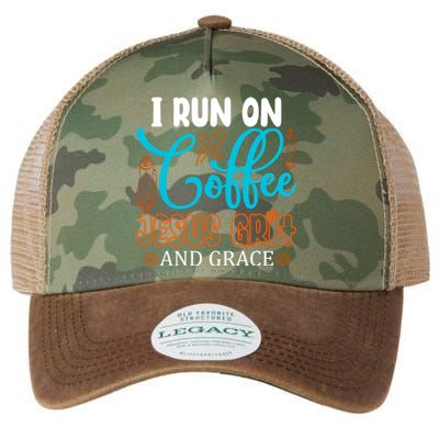 I Run On Coffee Jesus Grit And Grace Legacy Tie Dye Trucker Hat