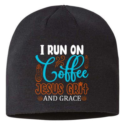 I Run On Coffee Jesus Grit And Grace Sustainable Beanie