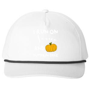 I Run On Jesus And Pumpkin Spice Gift Snapback Five-Panel Rope Hat