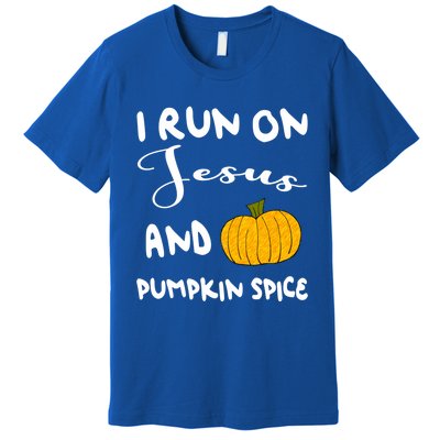 I Run On Jesus And Pumpkin Spice Gift Premium T-Shirt