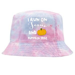 I Run On Jesus And Pumpkin Spice Gift Tie-Dyed Bucket Hat