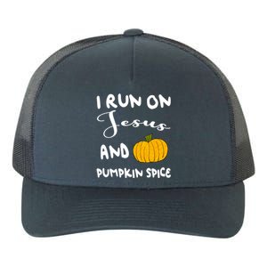 I Run On Jesus And Pumpkin Spice Gift Yupoong Adult 5-Panel Trucker Hat