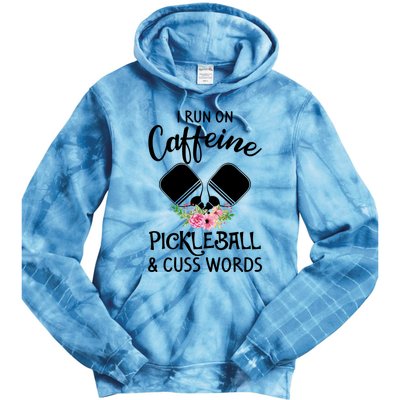 I RUN ON CAFFEINE PICKLEBALL Tie Dye Hoodie
