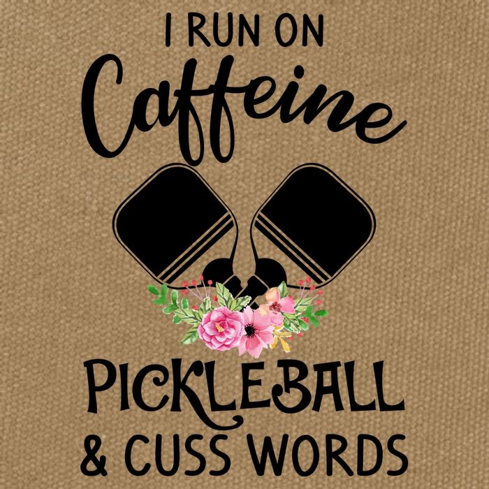 I RUN ON CAFFEINE PICKLEBALL Cotton Canvas Backpack