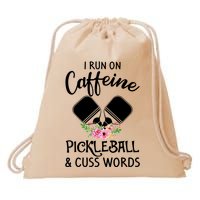 I RUN ON CAFFEINE PICKLEBALL Drawstring Bag