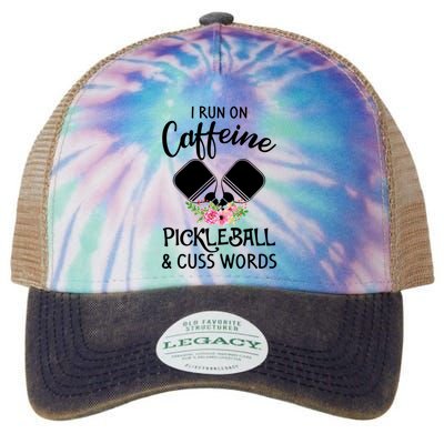 I RUN ON CAFFEINE PICKLEBALL Legacy Tie Dye Trucker Hat