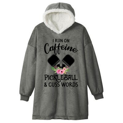 I RUN ON CAFFEINE PICKLEBALL Hooded Wearable Blanket