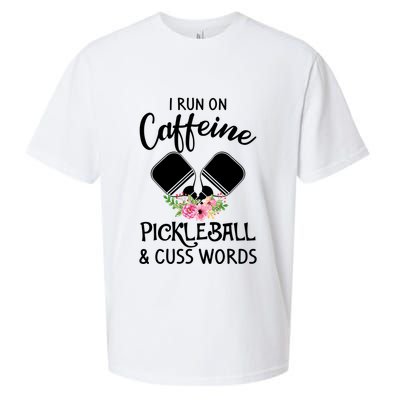 I RUN ON CAFFEINE PICKLEBALL Sueded Cloud Jersey T-Shirt