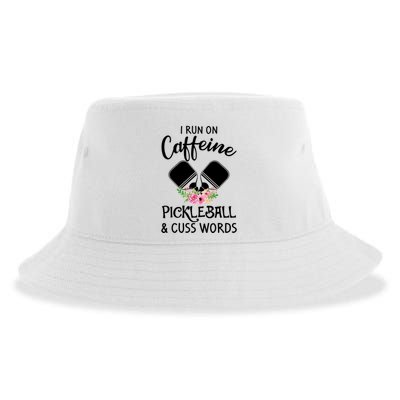 I RUN ON CAFFEINE PICKLEBALL Sustainable Bucket Hat
