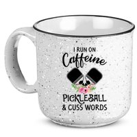 I RUN ON CAFFEINE PICKLEBALL 15oz Campfire Ceramic Mug