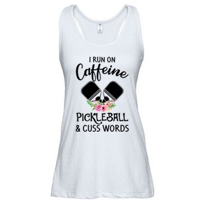 I RUN ON CAFFEINE PICKLEBALL Ladies Essential Flowy Tank