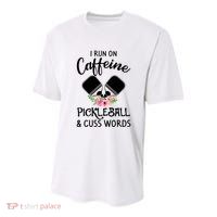 I RUN ON CAFFEINE PICKLEBALL Youth Performance Sprint T-Shirt