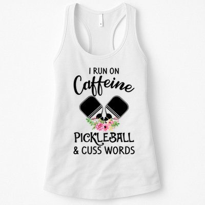 I RUN ON CAFFEINE PICKLEBALL Womens Tank Top