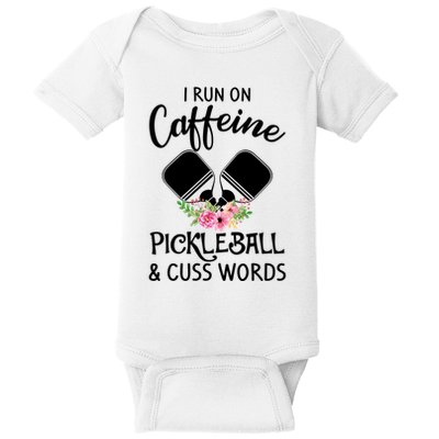 I RUN ON CAFFEINE PICKLEBALL Baby Bodysuit