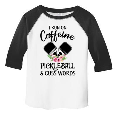 I RUN ON CAFFEINE PICKLEBALL Toddler Fine Jersey T-Shirt