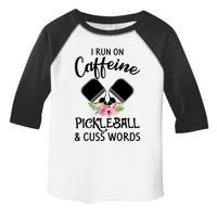 I RUN ON CAFFEINE PICKLEBALL Toddler Fine Jersey T-Shirt
