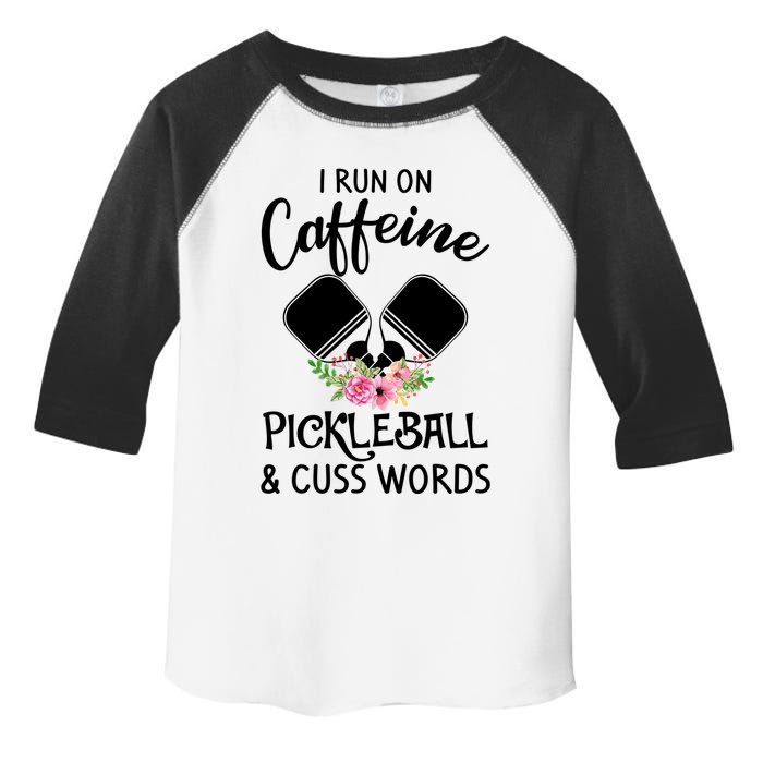 I RUN ON CAFFEINE PICKLEBALL Toddler Fine Jersey T-Shirt