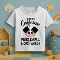 I RUN ON CAFFEINE PICKLEBALL Toddler T-Shirt