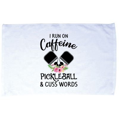 I RUN ON CAFFEINE PICKLEBALL Microfiber Hand Towel