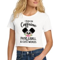 I RUN ON CAFFEINE PICKLEBALL Crop Top