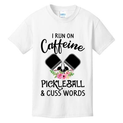 I RUN ON CAFFEINE PICKLEBALL Kids T-Shirt