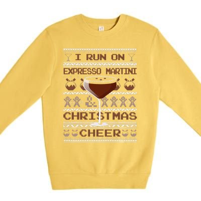 I Run On Espresso Martini And Christmas Cheer Ugly Sweater Premium Crewneck Sweatshirt