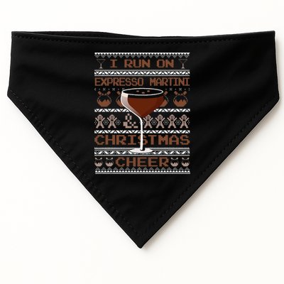 I Run On Espresso Martini And Christmas Cheer Ugly Sweater USA-Made Doggie Bandana