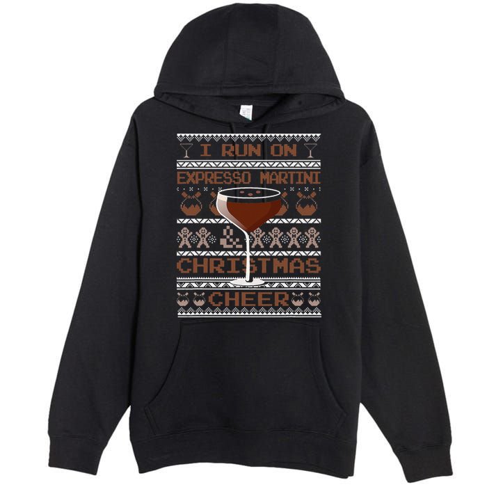 I Run On Espresso Martini And Christmas Cheer Ugly Sweater Premium Pullover Hoodie