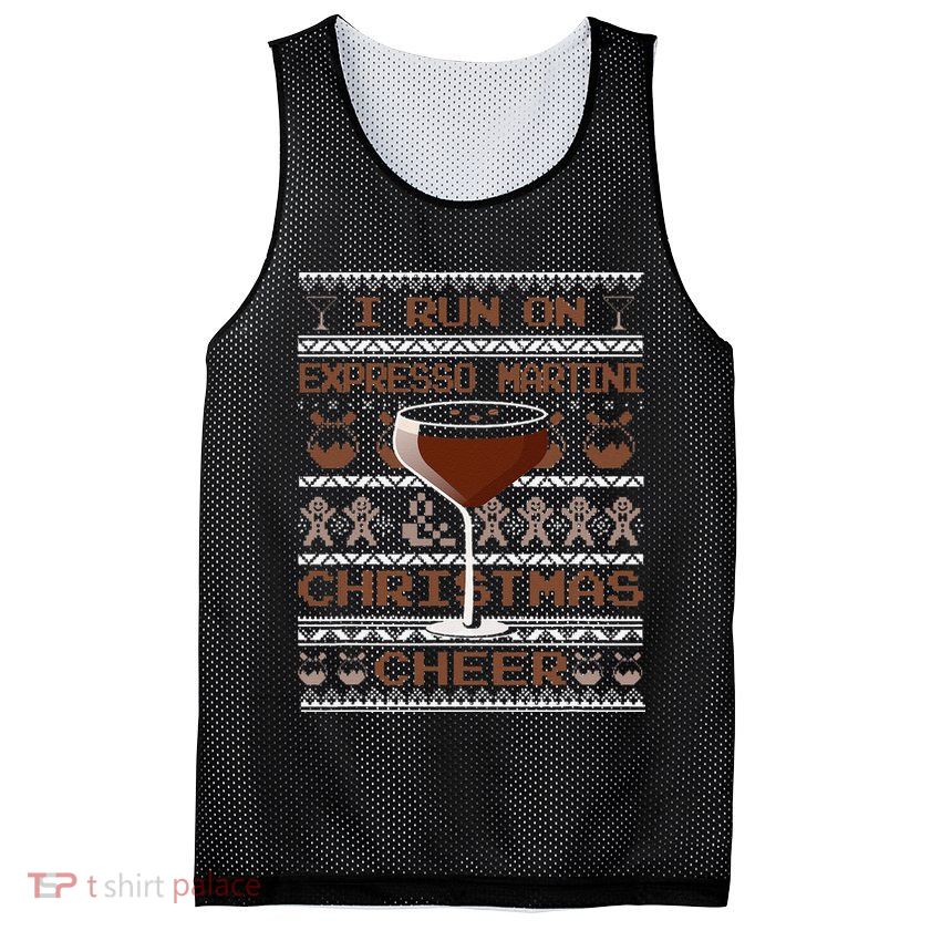 I Run On Espresso Martini And Christmas Cheer Ugly Sweater Mesh Reversible Basketball Jersey Tank
