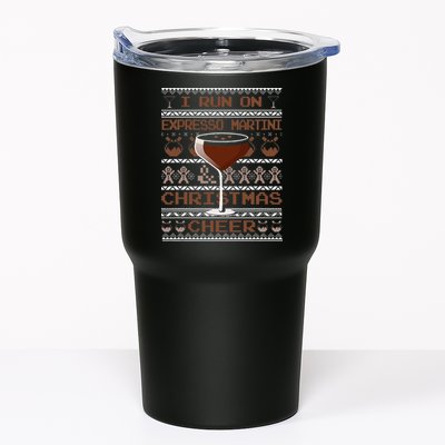 I Run On Espresso Martini And Christmas Cheer Ugly Sweater Tumbler