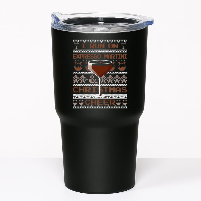 I Run On Espresso Martini And Christmas Cheer Ugly Sweater Tumbler