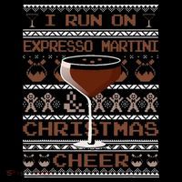 I Run On Espresso Martini And Christmas Cheer Ugly Sweater Premium T-Shirt