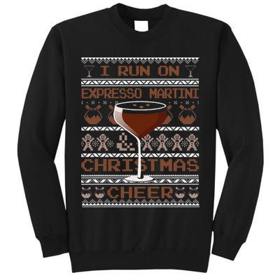 I Run On Espresso Martini And Christmas Cheer Ugly Sweater Tall Sweatshirt