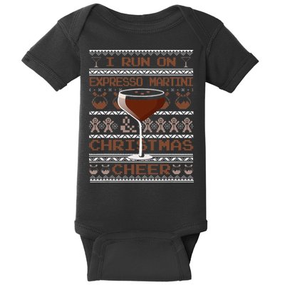 I Run On Espresso Martini And Christmas Cheer Ugly Sweater Baby Bodysuit